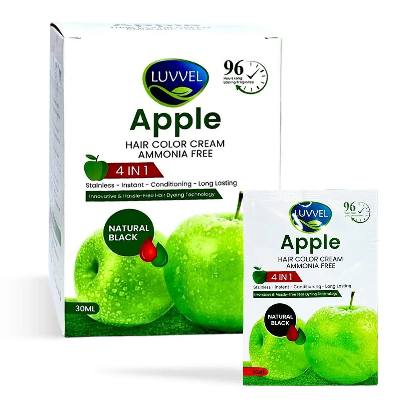 LUVVEL Apple Hair Color Cream – 30ML x 10 Sachet
