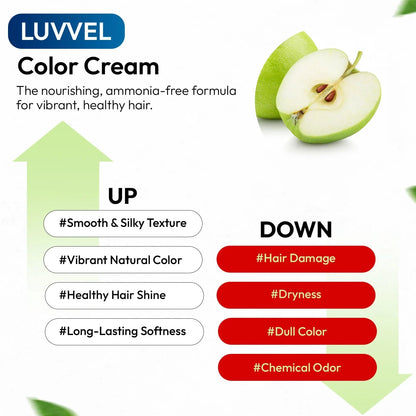 LUVVEL Apple Hair Color Cream – 30ML x 10 Sachet
