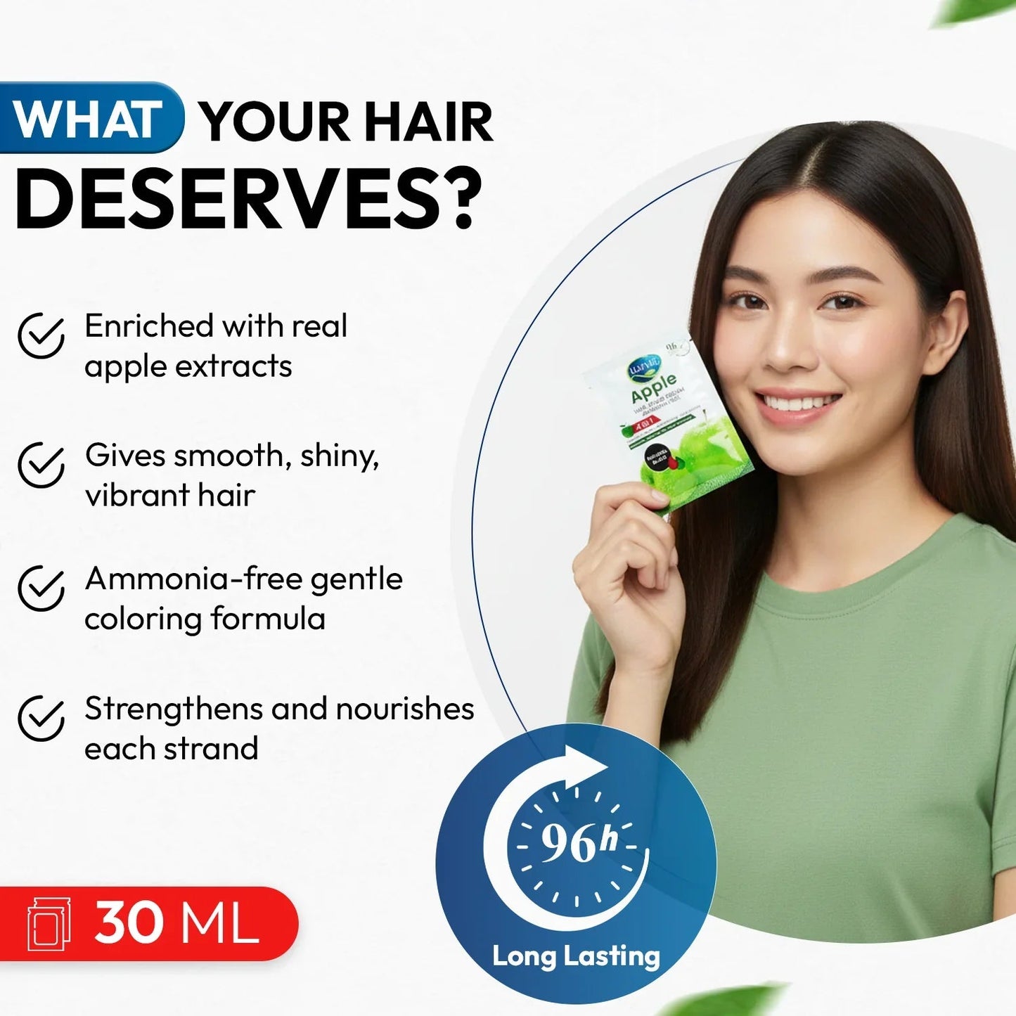 LUVVEL Apple Hair Color Cream – 30ML x 10 Sachet