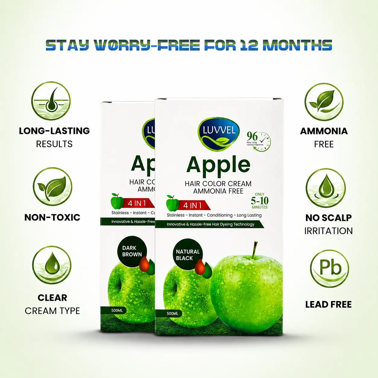 Luvvel Apple Hair Color Cream (500ml)