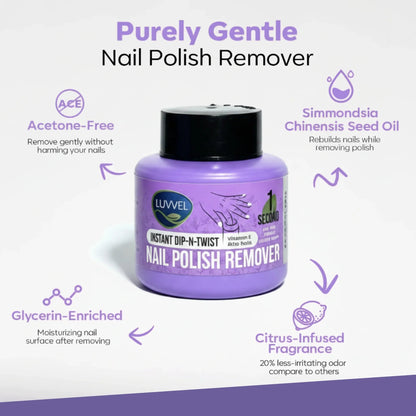 Luvvel Dip-N-Twist Nail Polish Remover — Acetone-Free, Gentle & No-Mess