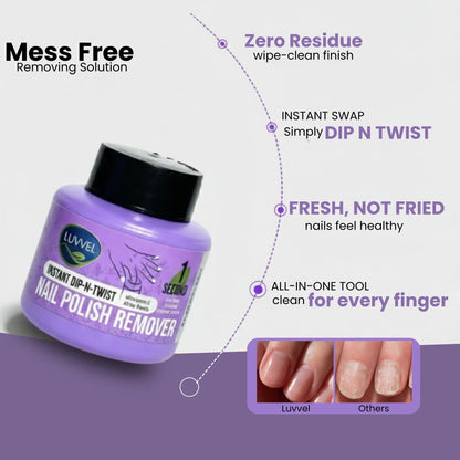 Luvvel Dip-N-Twist Nail Polish Remover — Acetone-Free, Gentle & No-Mess