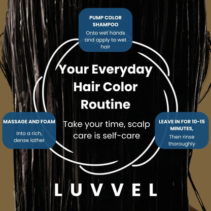 Luvvel 5-in-1 Hair Color Shampoo Bottle — Keratin & Olive Oil