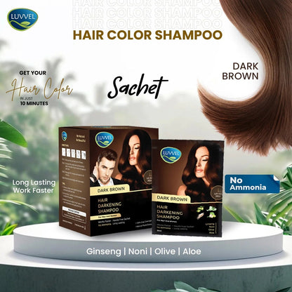 Luvvel 5-in-1 Hair Color Shampoo Sachet — Keratin & Olive Oil